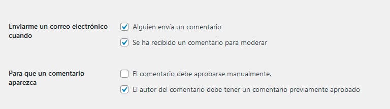Aprobar comentarios