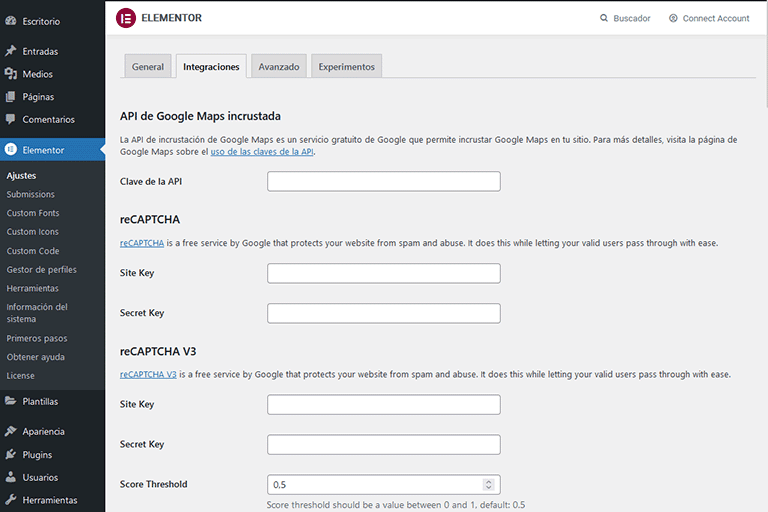 Ajustes integraciones elementor pro
