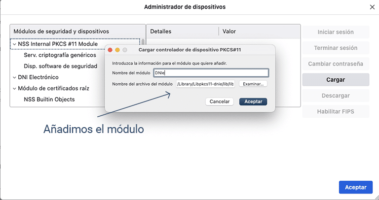 Cargar módulo pkcs11