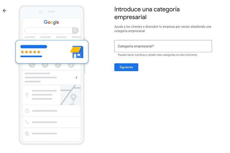 Crea tu Perfil de Empresa en Google (Guía completa) 3 Categoría empresarial