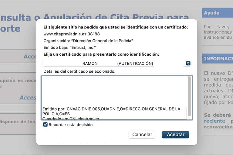 Acceso con DNIe