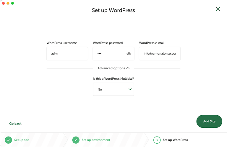 Configuración de WordPress en LocalWp