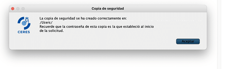 Obtener el certificado con DNIe en Mac 15 Descargamos la copia de seguridad del certificado