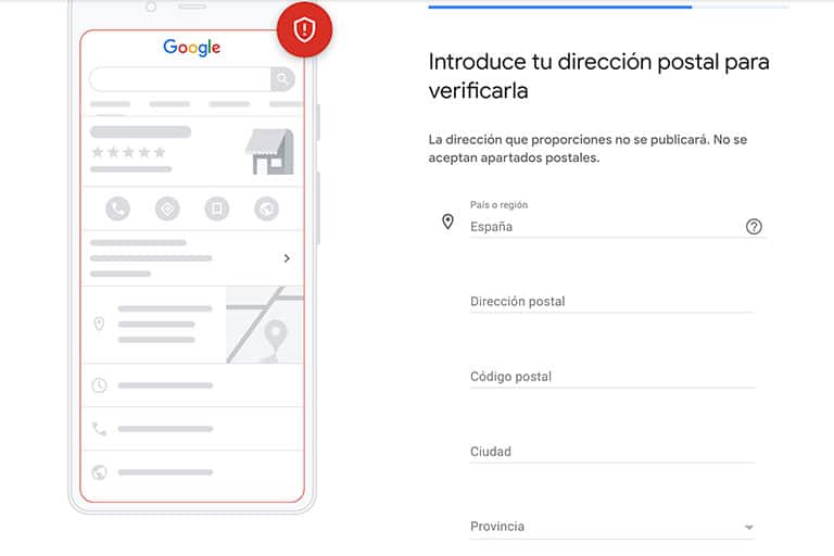 Crea tu Perfil de Empresa en Google (Guía completa) 6 Verifica tu dirección postal