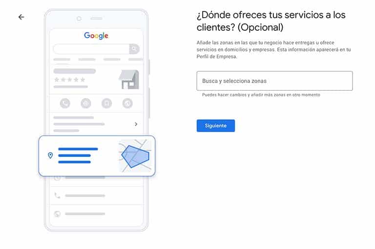 Crea tu Perfil de Empresa en Google (Guía completa) 4 Dónde ofrece los servicios tu empresa