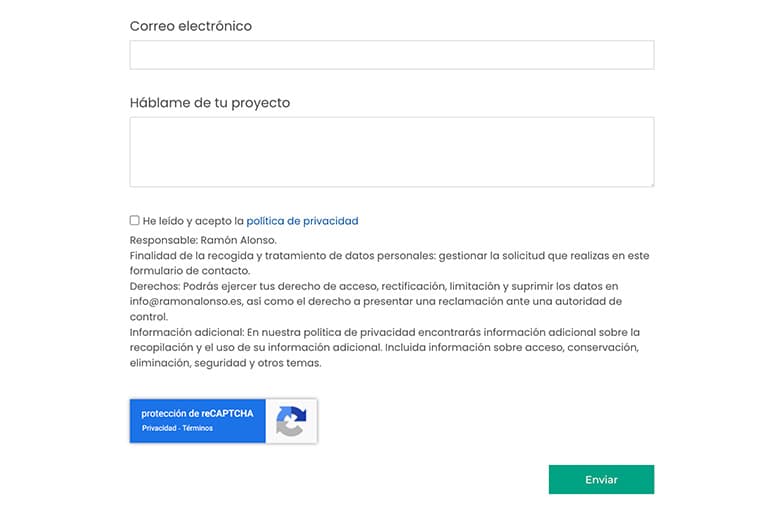 Configura reCAPTCHA en Elementor fácilmente 1 Formulario protegido por reCAPTCHA