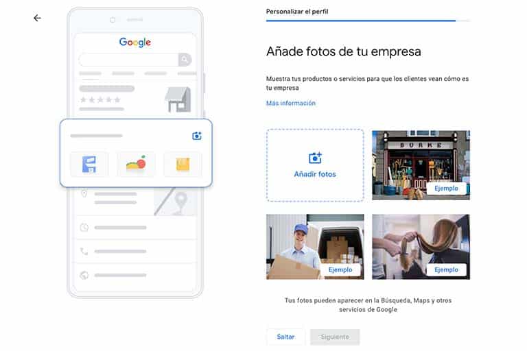 Crea tu Perfil de Empresa en Google (Guía completa) 12 Añade fotos de tu empresa
