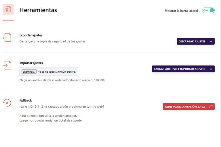 Herramientas WP Rocket