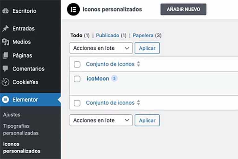 Añadir iconos personalizados en Elementor Pro 4 Nuevos iconos personalizados
