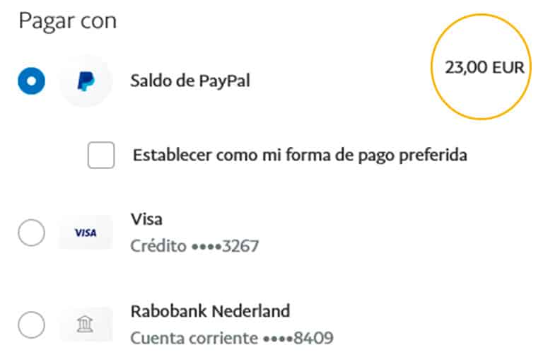 Pago con PayPal entorno pruebas