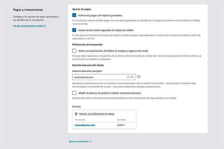 Cómo configurar Stripe en Woocommerce 16 Configuración Pagos y transaciones