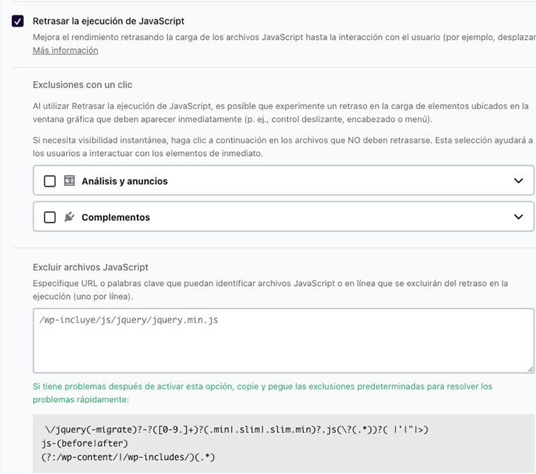 Retrasar la ejecución de JS
