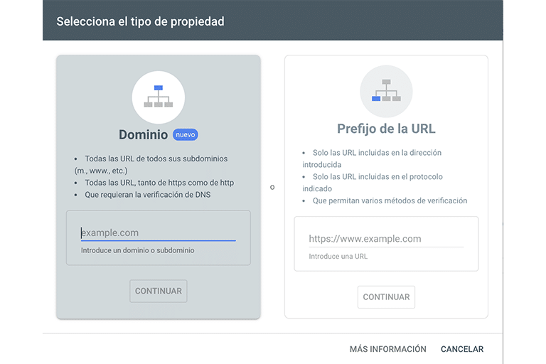 Seleccionar tipo de propiedad