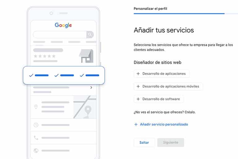 Crea tu Perfil de Empresa en Google (Guía completa) 8 Añade tus servicios en Google My Business