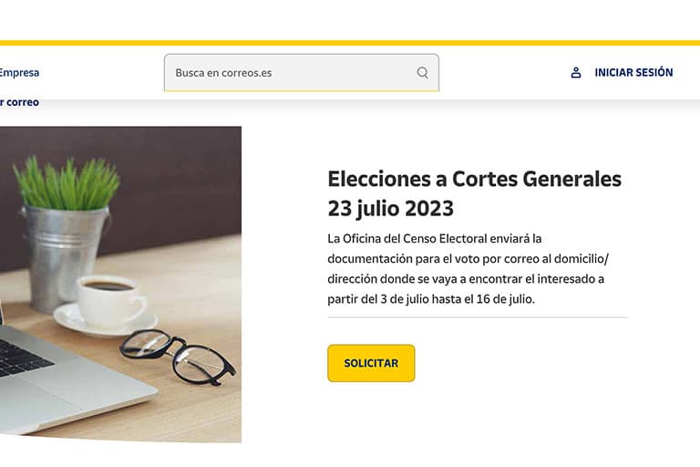 Solicitar el voto por correo