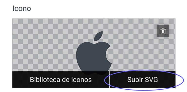 Añadir iconos personalizados en Elementor Pro 6 Subir icono en formato SVG