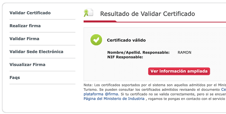 Validar certificado