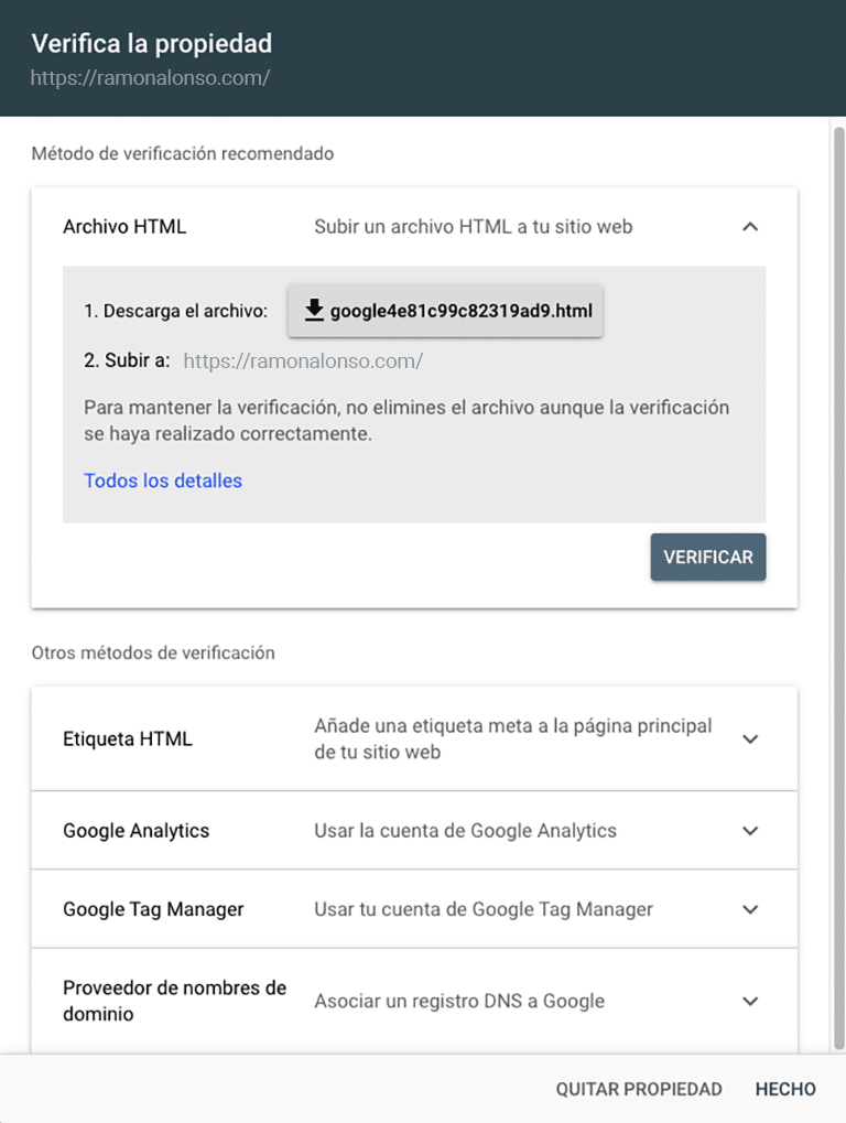 Varios métodos para verificar propiedad
